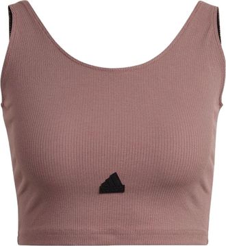 adidas (WMNS) adidas Rib Cropped Top Asia Sizing Purple HG4366