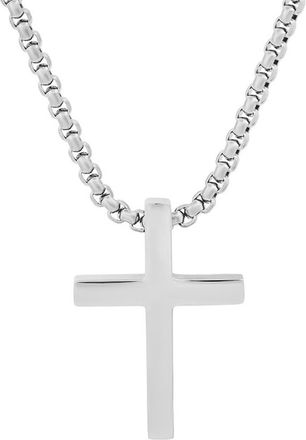 HMY Jewelry Stainless Steel Cross Pendant Necklace in Metallic at Nordstrom Rack