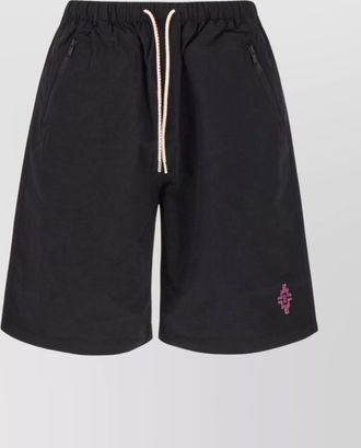 Marcelo Burlon bermuda shorts with graffiti cross embroidery