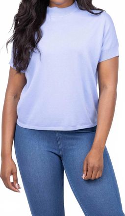 Elliott Lauren Modal Knit Hi Neck Short Sleeve Tee In Iris