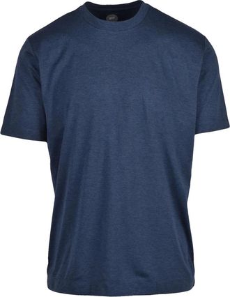 Mazzarelli Tops, Heren, Blauw, XL, Katoen, Freetime T-Shirt