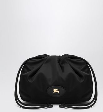 Burberry Reversible pouch in black nylon with Check pattern