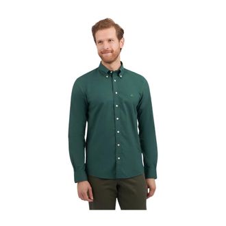 Brooks Brothers Overhemden, Heren, Groen, L, Katoen, Groen Slim-Fit Non-Iron Stretch Katoenen Overhemd met Knoopsluiting