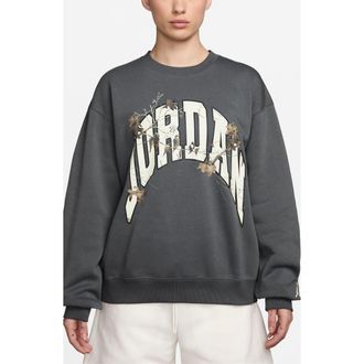 Nike Jordan x Realtree Brooklyn Fleece Graphic Crewneck Sweatshirt in Iron Grey/Sail at Nordstrom, Size Xx-Large