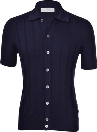 Gran Sasso Tops, Heren, Blauw, L, Katoen, Katoenen T-shirt