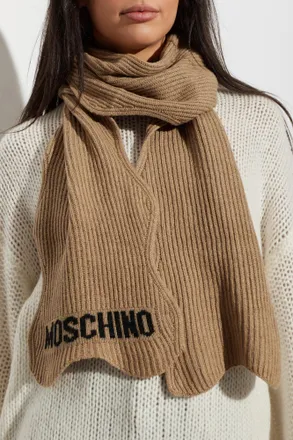 Moschino Scarf With Logo, Unisex, Brown