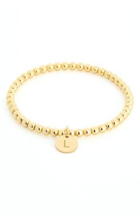 Meshmerise Initial Charm Ball Stretch Bracelet in Yellow-L at Nordstrom Rack
