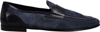 Dolce & Gabbana Blauwe Su&egrave;de Leren Instappers Moccasinschoenen