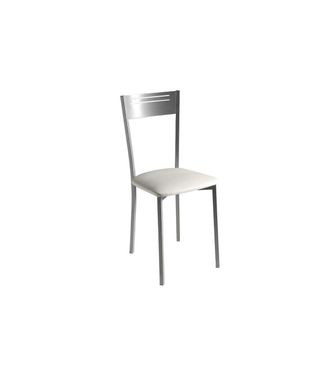 HERDASA Hispanohogar - Pack De 4 Sillas Tapizado En Polipiel Blanco, 86cm(alto) 40cm(ancho) 47cm(largo)