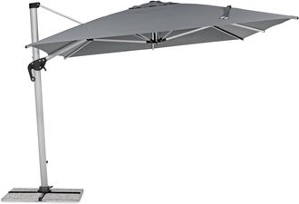 BIZZOTTO Ampelschirm Ines 360&deg; Grad 400 x 300 cm - Silber/Dunkelgrau