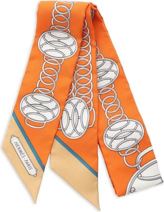 Hermès Foulard con stampa anni 20 - Arancione
