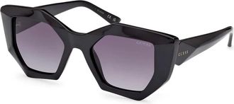 Guess Geometrische zonnebril in zwart en grijs - Dames - Zonnebrillen - Zwart - 50 MM - Accessoires