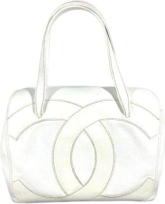 Chanel Pre-owned Vintage Shoulder Tote - Dames - Vintage Handtas - Wit - ONE Size - Leer - Vintage