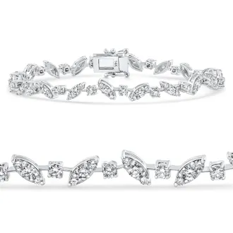 Pompeii3 3.70Ct 14k White Gold Diamond Tennis Bracelet 7 Lab Grown