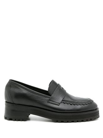 Sarah Chofakian Holly leren loafers - Zwart