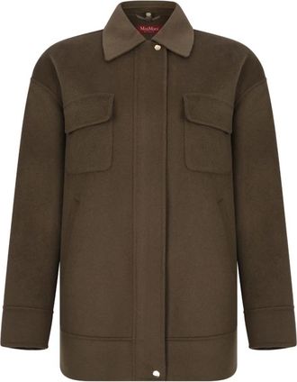 Max Mara 2-in-1 Gewatteerde Jas van Wol en Zijde - Dames - Zomerjassen - Groen - M - Wol - Jassen