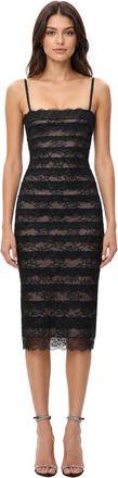 H&eacute;rve L&eacute;ger Womens Midi Dress Dara Black Polyester