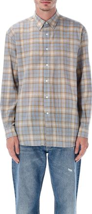 Auralee Airy Wool Check Relaxed-fit Shirt