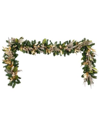 Creative Displays Inc. Handcrafted 9Ft Holiday Garland With Decorative Leaves & Ornaments
