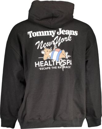 Tommy Hilfiger Logo-Embroidered Cotton Hoodie - Black