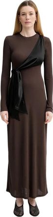 Nanushka Diah Maxi Jurk - Dames - Kleedjes - Bruin - XS - Leer - Kleedjes