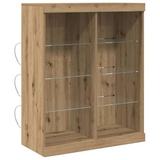 Berkfield Home Sideboard with LED Lights Artisan Oak 41x37x100 cm in Brown | Size: 41 x 37 x 100 cm