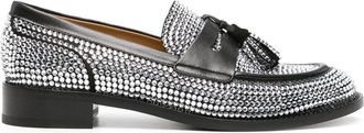 Rene Caovilla Embellished Leather Loafers - Womens - Calf Leather/Lamb Skin/Crystal