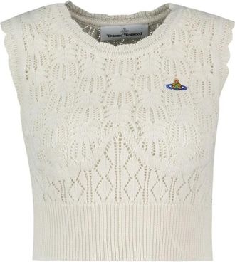 Vivienne Westwood Ella T-Shirt - Dames - Ronde hals truien - Wit - S - Katoen - Truien & Vesten