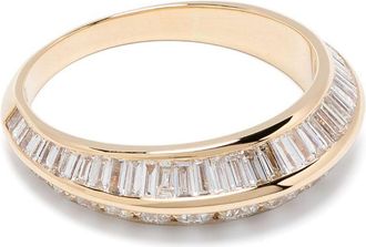 Lizzie Mandler 18K Yellow Gold Crescent Diamond Ring - Womens - Diamond/18kt Gold