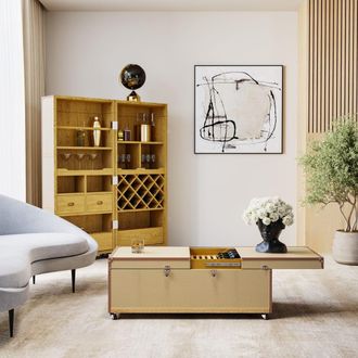 Kare Design Mueble bar de madera color crema