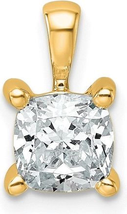Diamond2Deal 14k Yellow Gold 1 Ct Cushion Cut Lab Grown Diamond Pendant