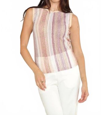 Zero Degrees Celsius Sleeveless Lace Top In Taupe Multi