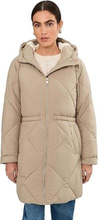 Levi's Quilted Long Parka Jacket Womens Jacket Beige : XS, Polyester