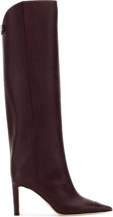 Jimmy Choo London Tyrian Purple Leather Alizze Boots
