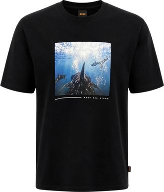 HUGO BOSS Hombre, Camisetas, Negro, Talla: XL