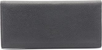 Saint Laurent Black Leather Long Wallet (Bi-Fold) (Pre-Owned)