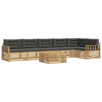 vidaXL Conjunto De Sof&aacute;s De Exterior 7 Pcs Blanco Y Antracita Vidaxl