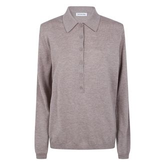 Frankie Shop Tops, Dames, Roze, S, Tala Knit V-Neck Polo