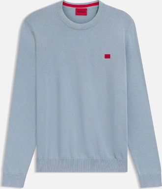 HUGO BOSS Mens San Cassius-C1 Cotton Sweater - Blue - Size: 42