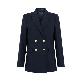 Brooks Brothers Blazer Cruzado de Hopsack con Botones Dorados - Jackets - Mujer - Azul - 3XS