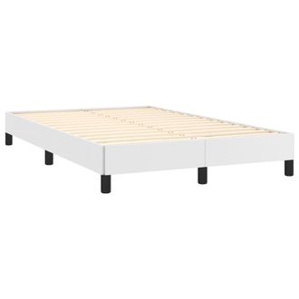vidaXL Estructura De Cama Sin Colch&oacute;n Cuero Sint&eacute;tico Blanco 120x190cm Vidaxl