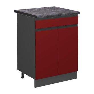 Vicco Mueble Bajo De Cocina R-line, Rojo, 60 Cm Ap Antracita
