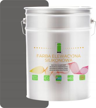 OEM Pintura De Silicona Para Fachadas, Gris Tintado, 10 L