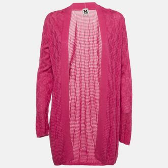 M Missoni Pink Textured Knit Cardigan