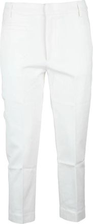 Dondup Katoenmix Ariel Rits Kegelbroek - Dames - Vrijetijds broeken - Wit - XL - Katoen - Broeken