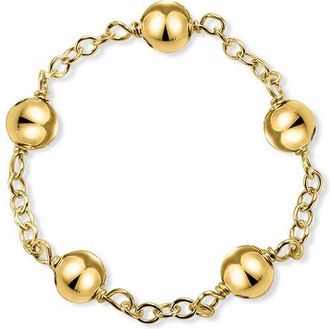 Jewelmak 14K Polish Gold Ball Ring