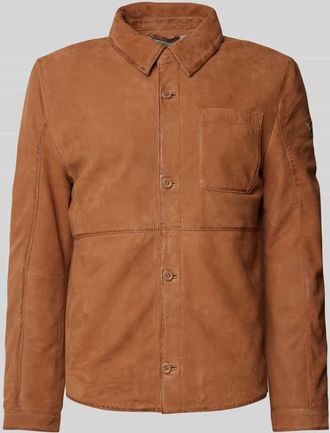 Mauritius Jacke in Leder-Optik mit Brusttasche Modell Jemmo in Cognac, Gr&ouml;&szlig;e L