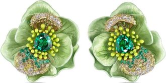 Anabela Chan 18kt yellow gold Citrus Bloom multi-stone earrings - women - Enamel/Lab-Grown Simulated White Diamond/Lab-Grown Simulated Canary Dia