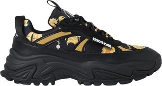 Versace Jeans Couture Baroque Print Platform Sneakers - Dames - Sneakers - Zwart - 40 EU - Schoenen