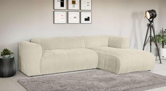 HOME AFFAIRE Ecksofa »MERID L-Form (257 cm), zeitlos & stilvolles Design,« Aufwendig gepolstert, in Cord, Chenille und Struktur